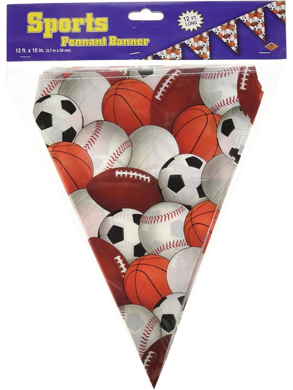 Sports Pennant Banner Party Accessory 1 count 1/Pkg